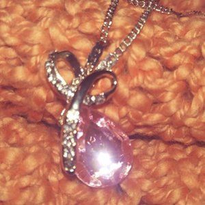 Pink Stoned & Silver Necklace